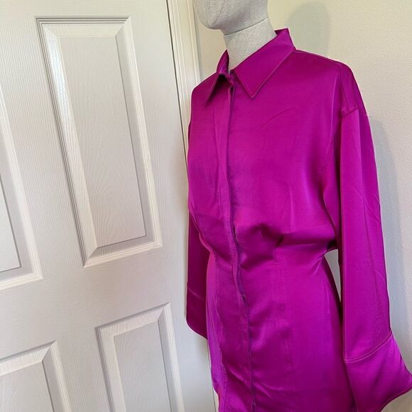 H&M Magenta Shirt Dress. Size Small NWT - Picture 8 of 12